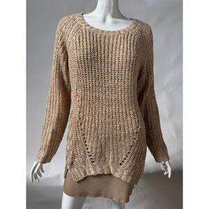 Parkhurst Large/XL Sequin Embellished Knit Sweater Beige Made In China